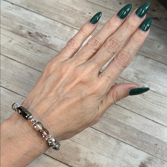 Bomb Party Silver and Multicolor Crystal Beaded Bracelet - Picture 3 of 5